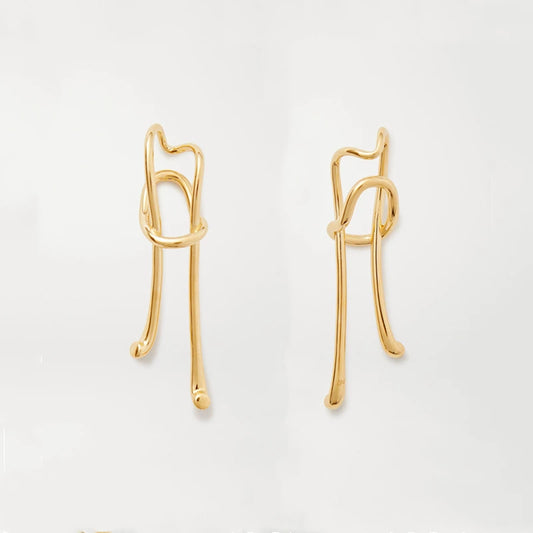 Enigma Golden Clip Earrings