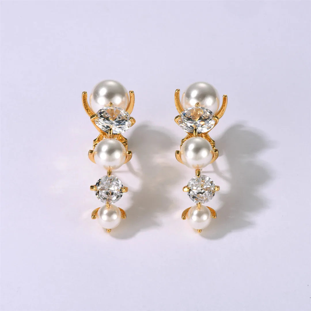 Pearl Diamond Gold Ear Cuff