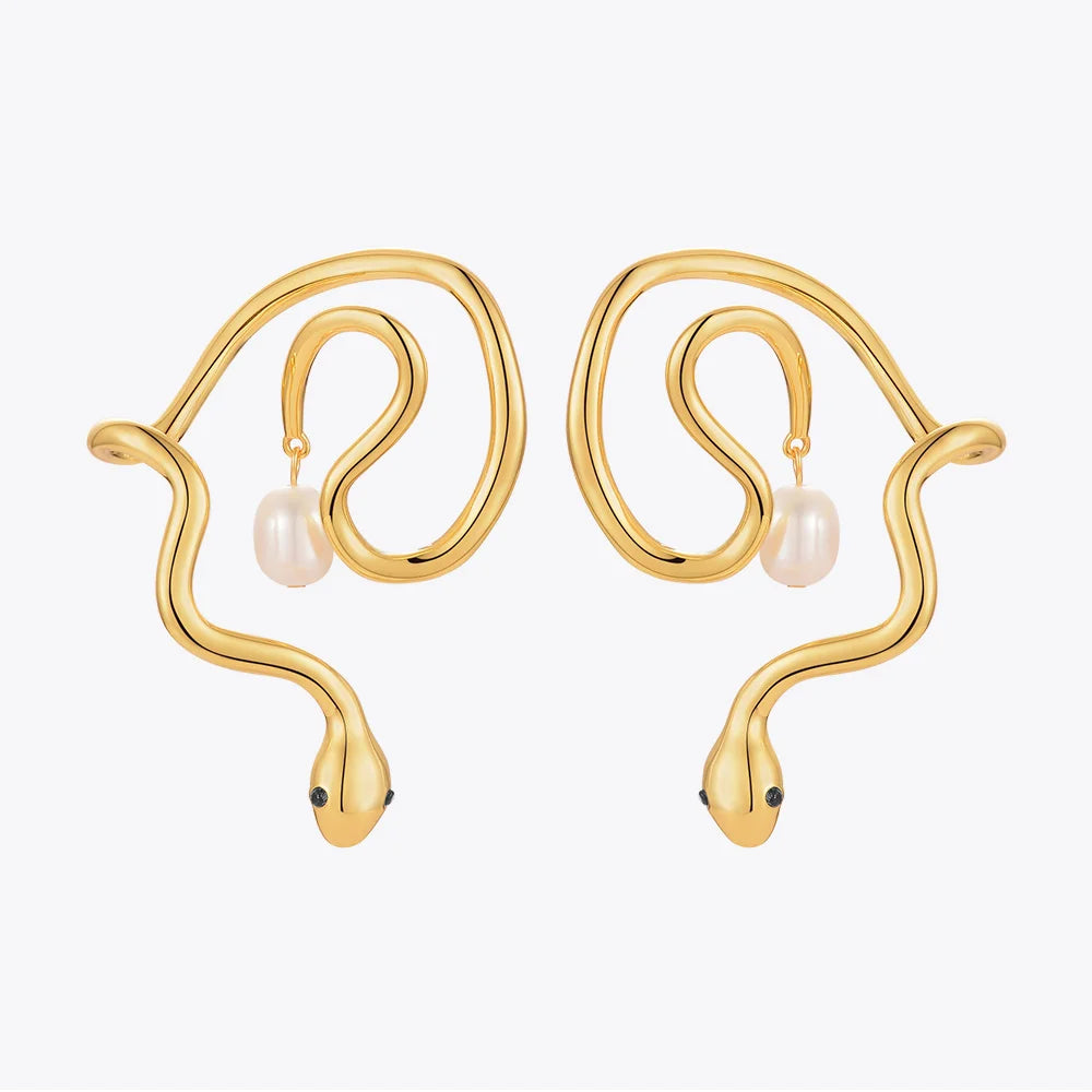 Snake Natural Pearl Ear Cuff